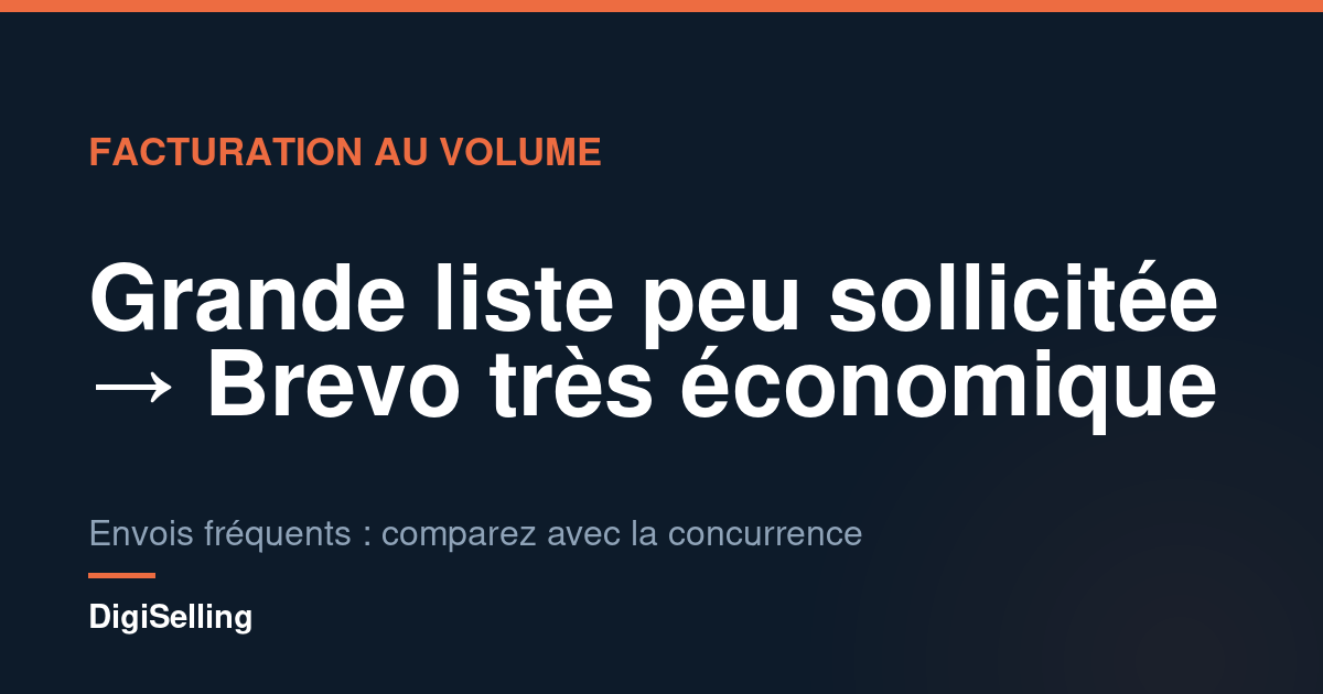 Schéma Brevo expliquant la facturation au volume d’envoi plutôt qu’au nombre de contacts