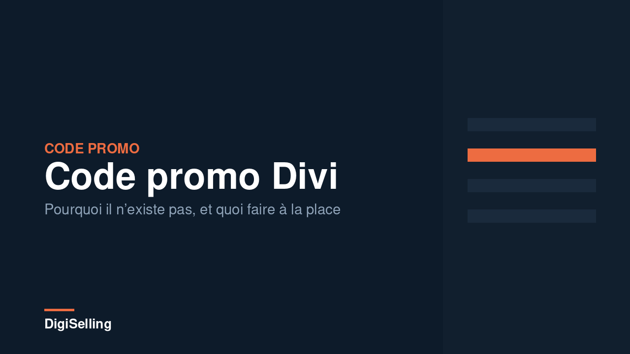 Code promo Divi : la réduction du jour expliquée