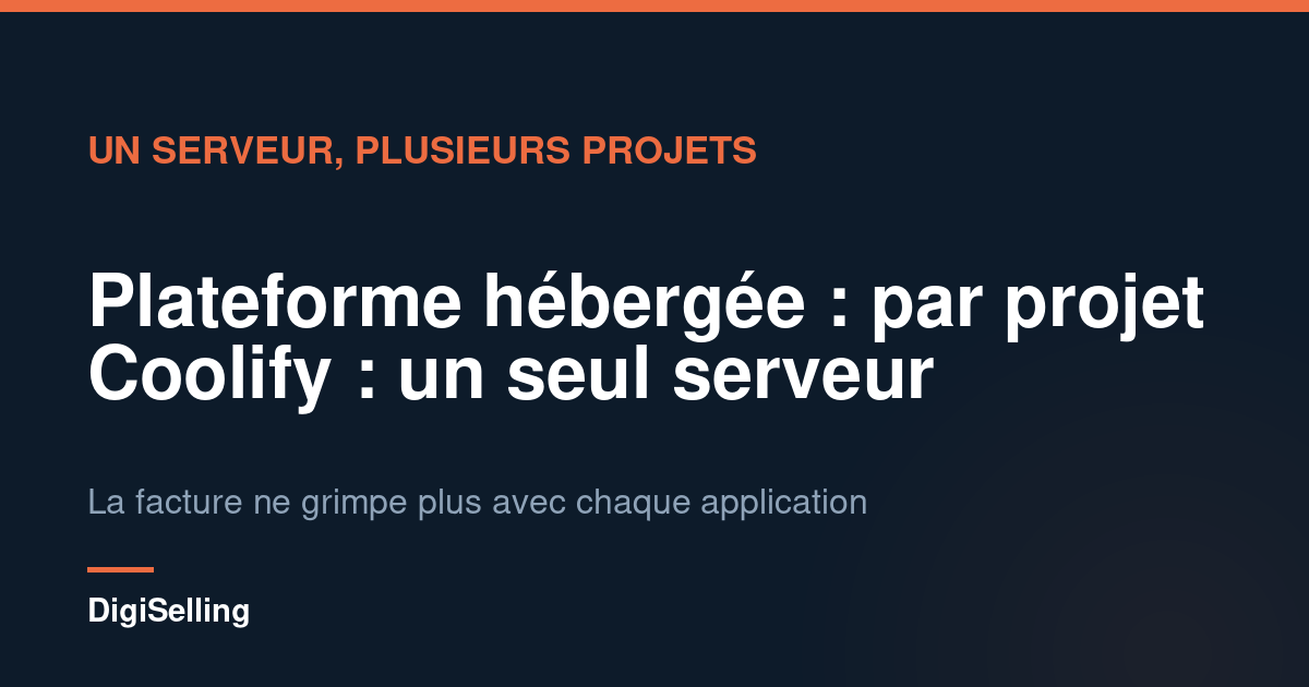 Schéma comparant la facturation d’une plateforme hébergée à celle de Coolify installé sur un seul VPS