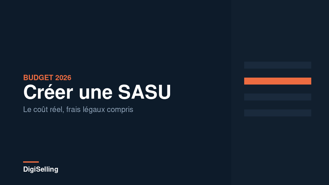 Coût création SASU 2026 : le budget réel
