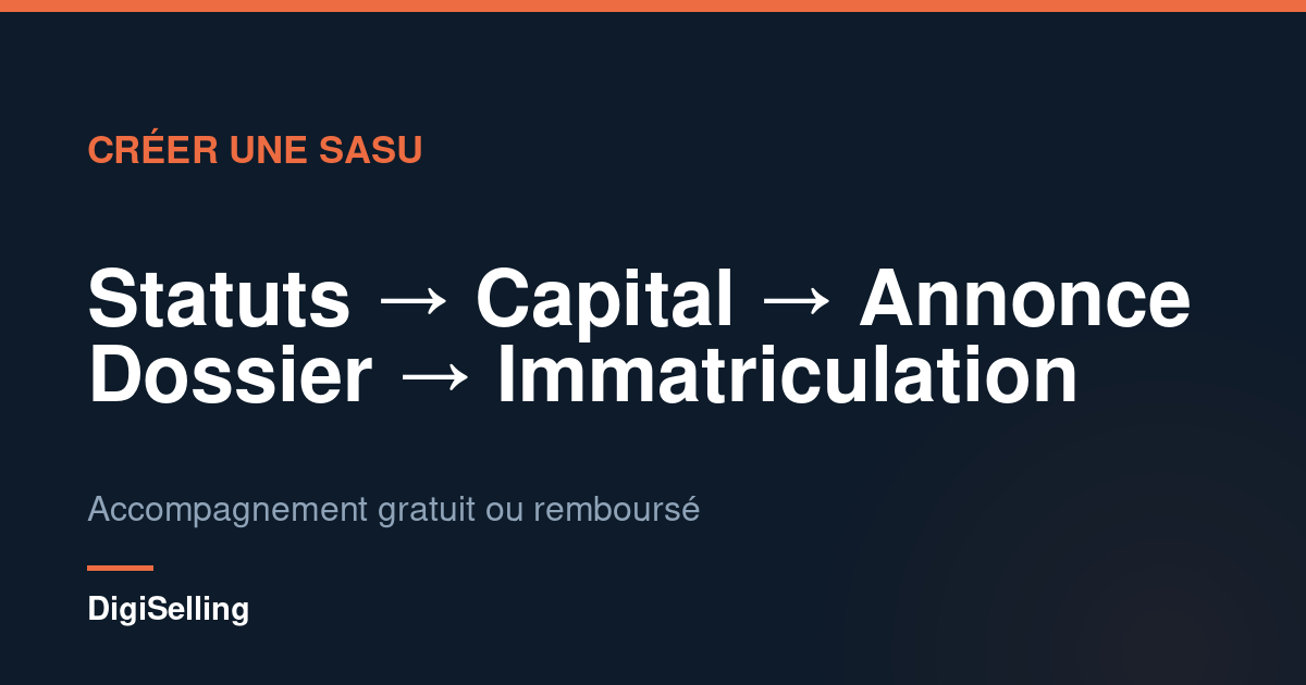 Schéma des étapes de création d’une SASU en ligne