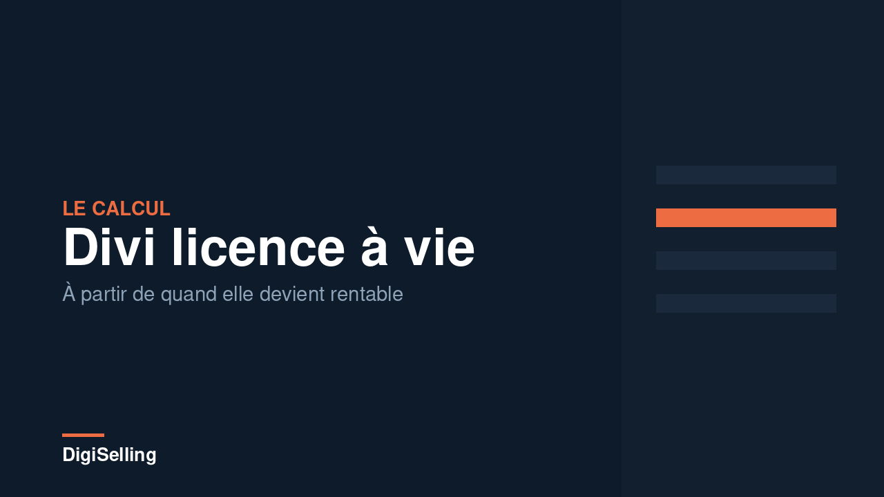 Divi licence à vie : quand elle devient rentable