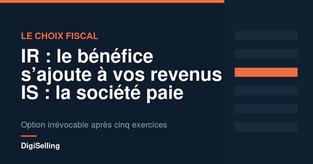 Schéma du choix fiscal en EURL entre impôt sur le revenu et impôt sur les sociétés