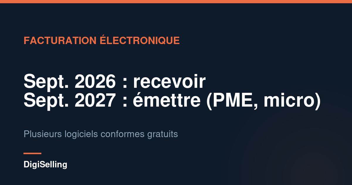 Schéma du calendrier de la facturation électronique pour les indépendants