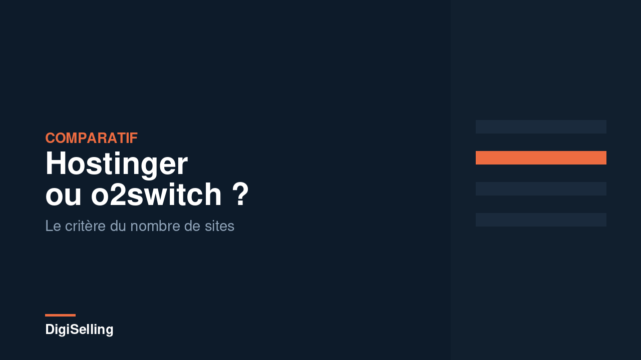 Comparatif des hébergeurs Hostinger et o2switch pour un site WordPress
