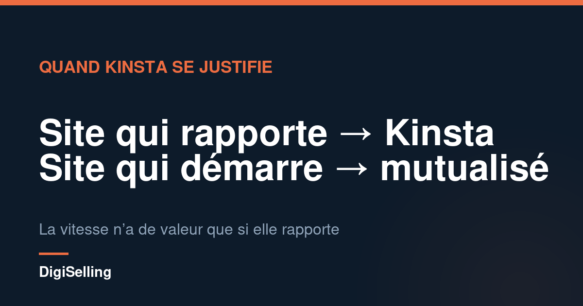 Schéma indiquant quand choisir Kinsta plutôt qu’un hébergement mutualisé selon ce que rapporte le site