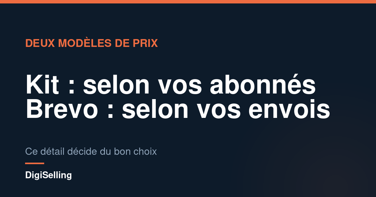 Schéma comparant la facturation de Kit, selon le nombre d’abonnés, et celle de Brevo, selon le nombre d’e-mails envoyés