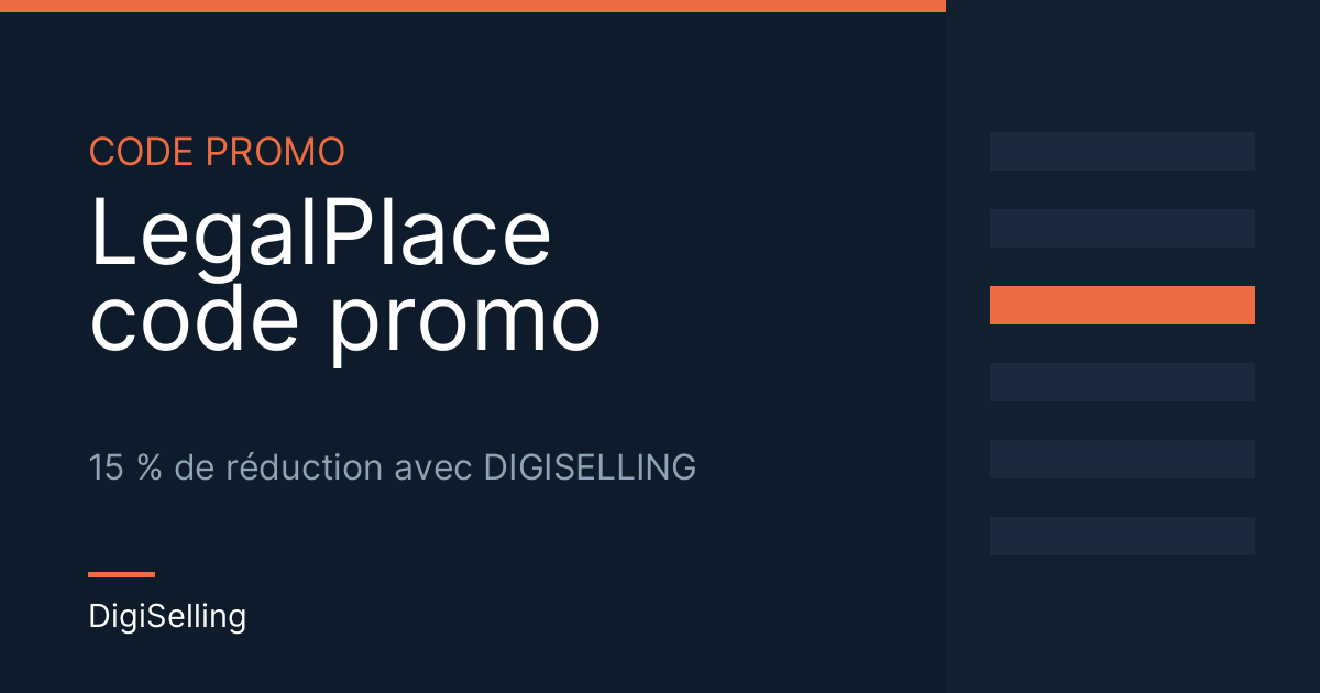 LegalPlace code promo : 15 % de réduction