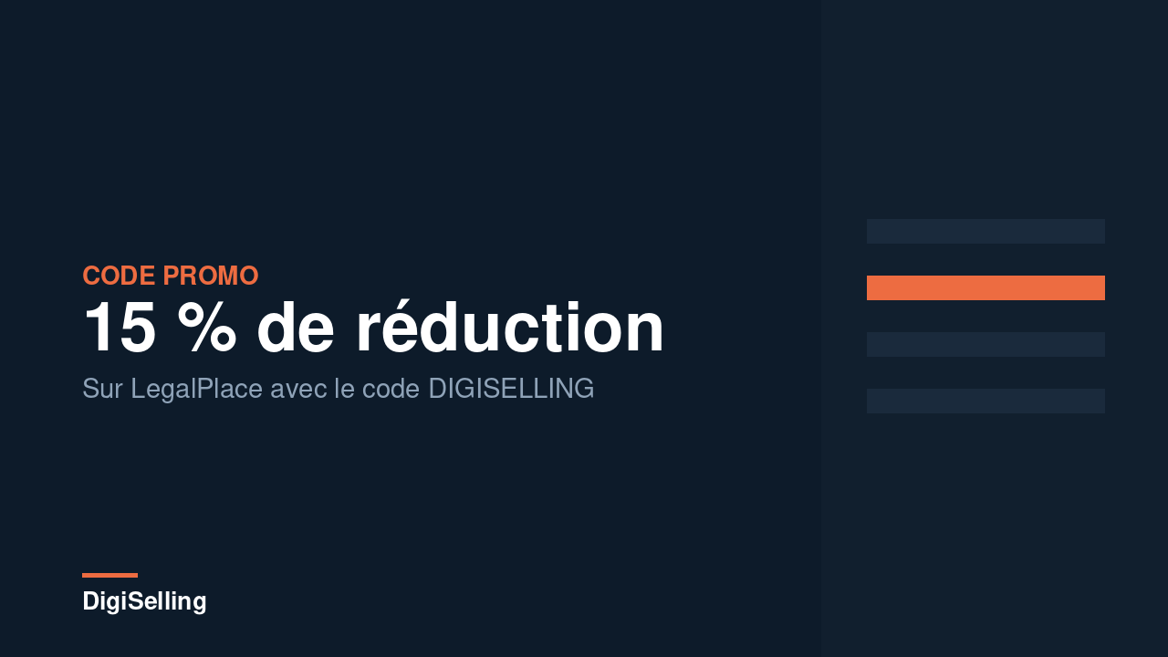 LegalPlace code promo : 15 % de réduction