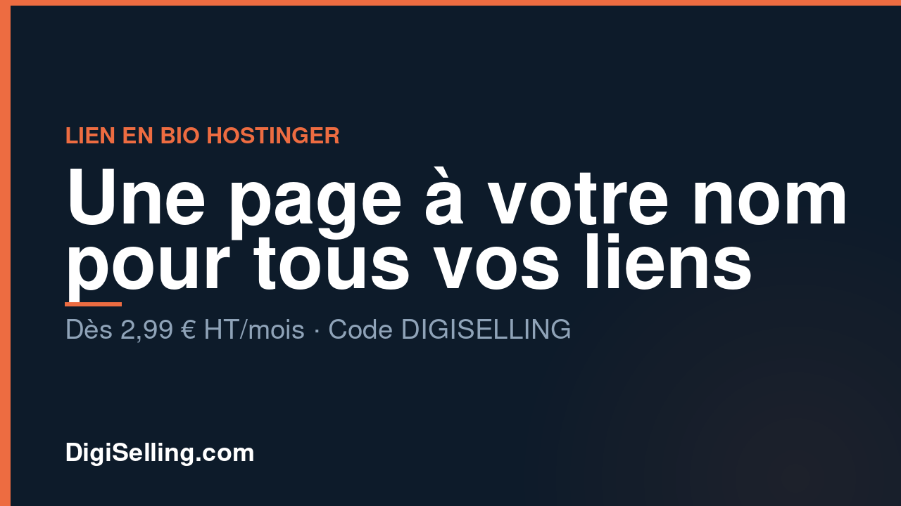 Lien en bio Hostinger