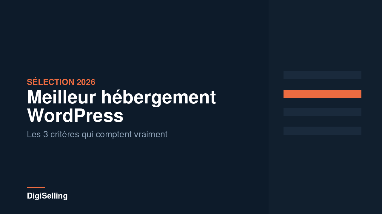 Sélection des meilleurs hébergements WordPress en 2026 avec leurs prix officiels