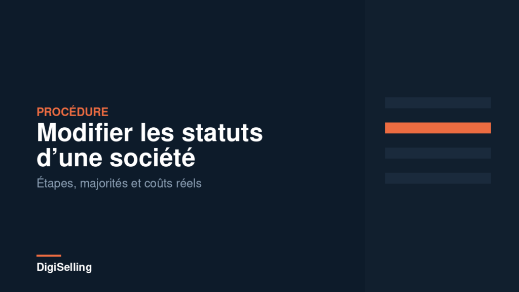 Guide de la procédure de modification des statuts avec les coûts