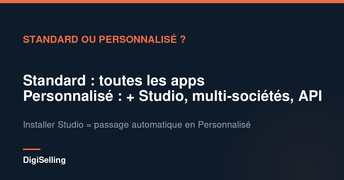 Schéma comparant les formules Odoo Standard et Personnalisé