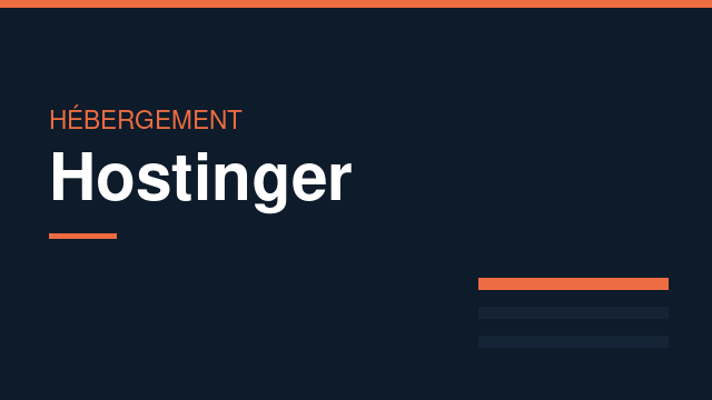 Hostinger : Hébergement
