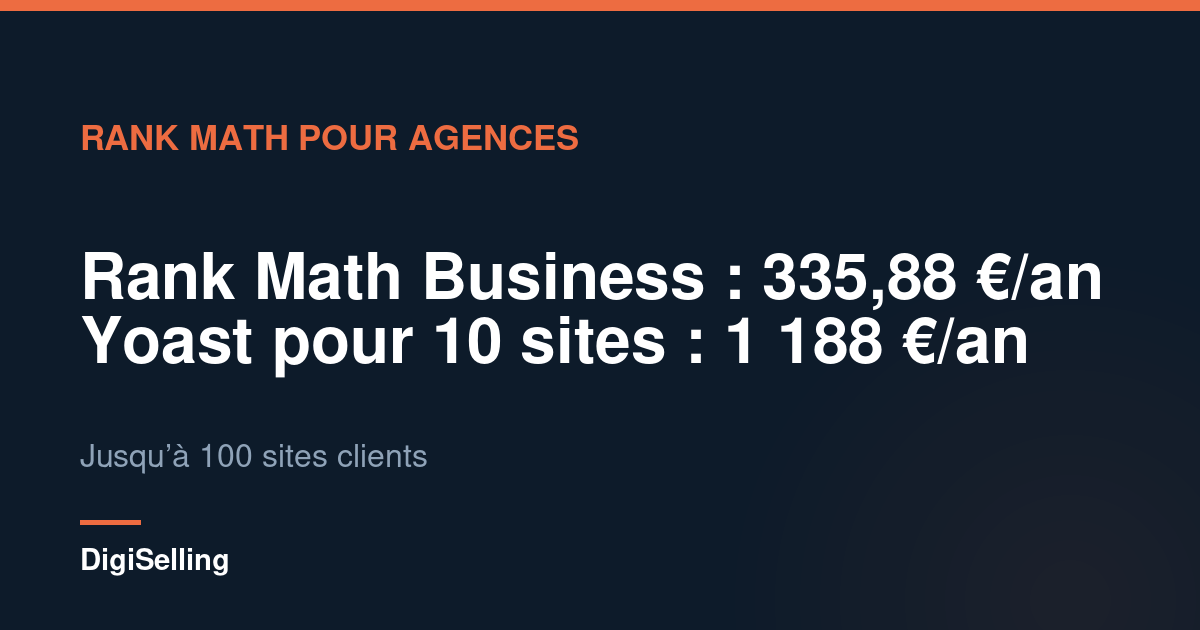 Schéma comparant Rank Math Business et Yoast Premium pour une agence