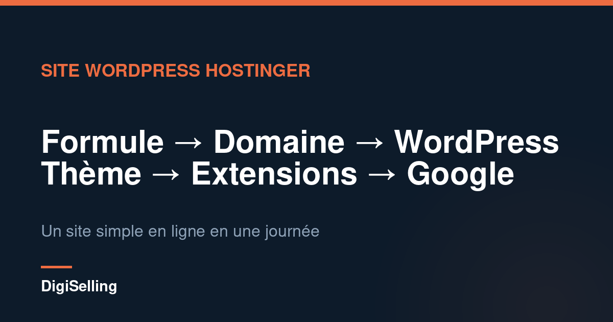 Schéma des étapes pour créer un site WordPress avec Hostinger