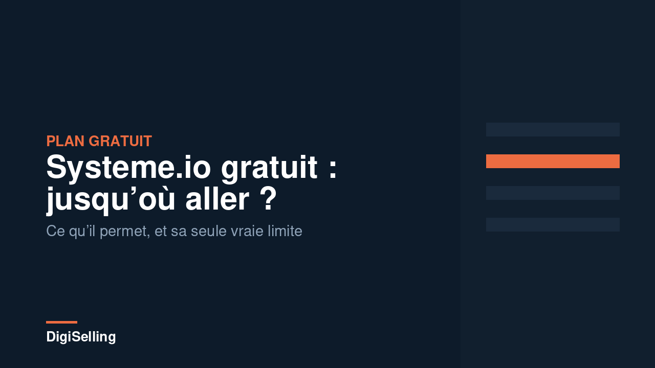 Le plan gratuit de Systeme.io : ce qu’il permet de faire sans payer