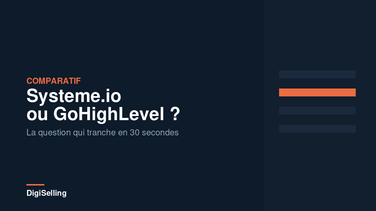 Comparatif Systeme.io et GoHighLevel pour choisir son outil de tunnels et de CRM
