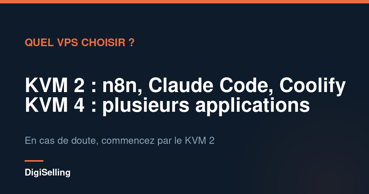 Schéma des formules VPS Hostinger KVM selon les usages